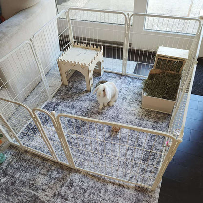 Homeplus Dog Playpen for Indoor Use White 24 inch 7 Panels & 1 Gate FXW