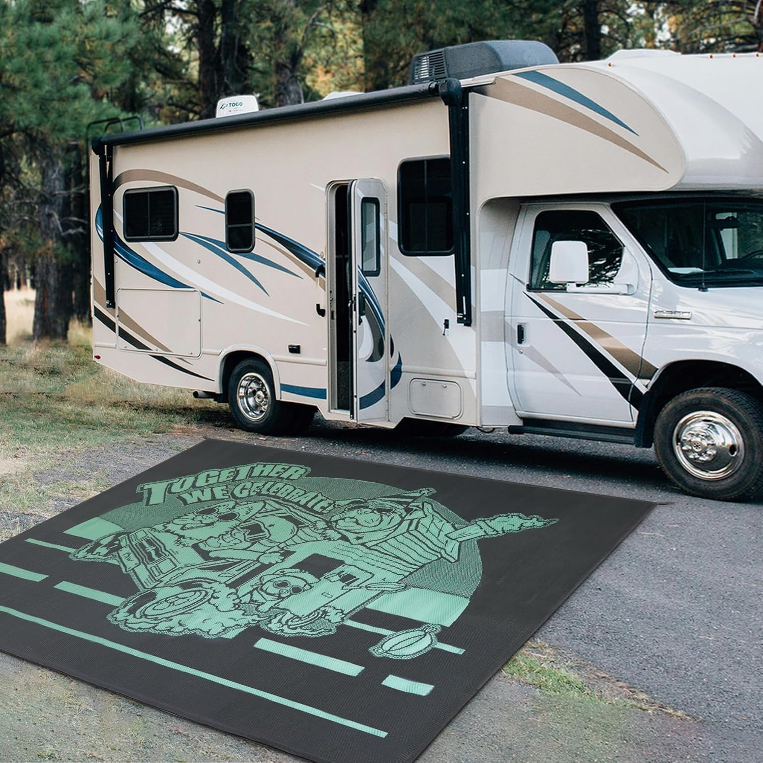 Let's ROLL RV Rug – Designed for RV Adventures with Your Dog FXW