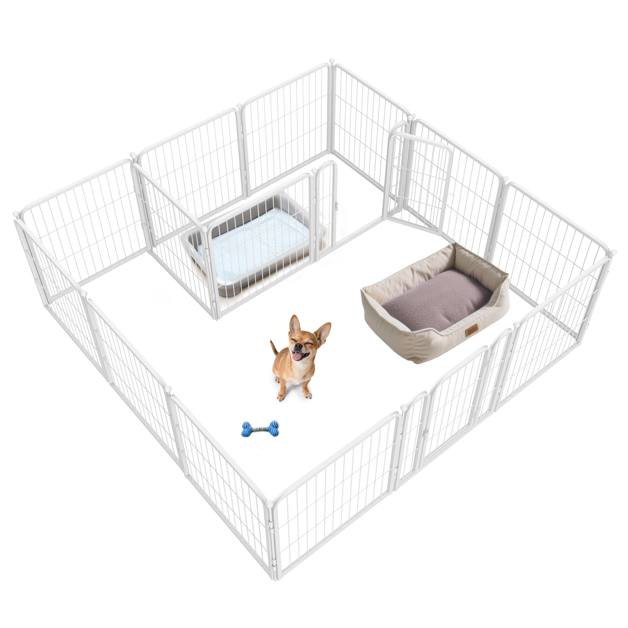 Bundle - White Homeplus Dog Playpen & Dog Playpen Partition Connector (Pack of 2)
