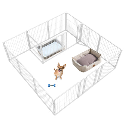Bundle - White Homeplus Dog Playpen & Dog Playpen Partition Connector (Pack of 2)