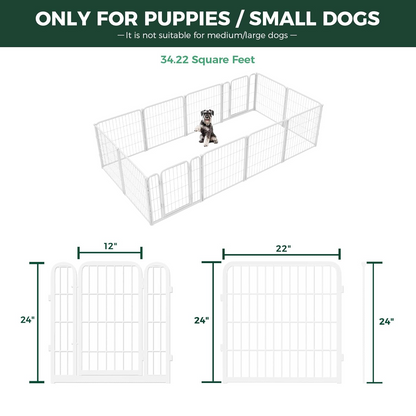 Bundle - White Homeplus Dog Playpen & Dog Playpen Partition Connector (Pack of 2)