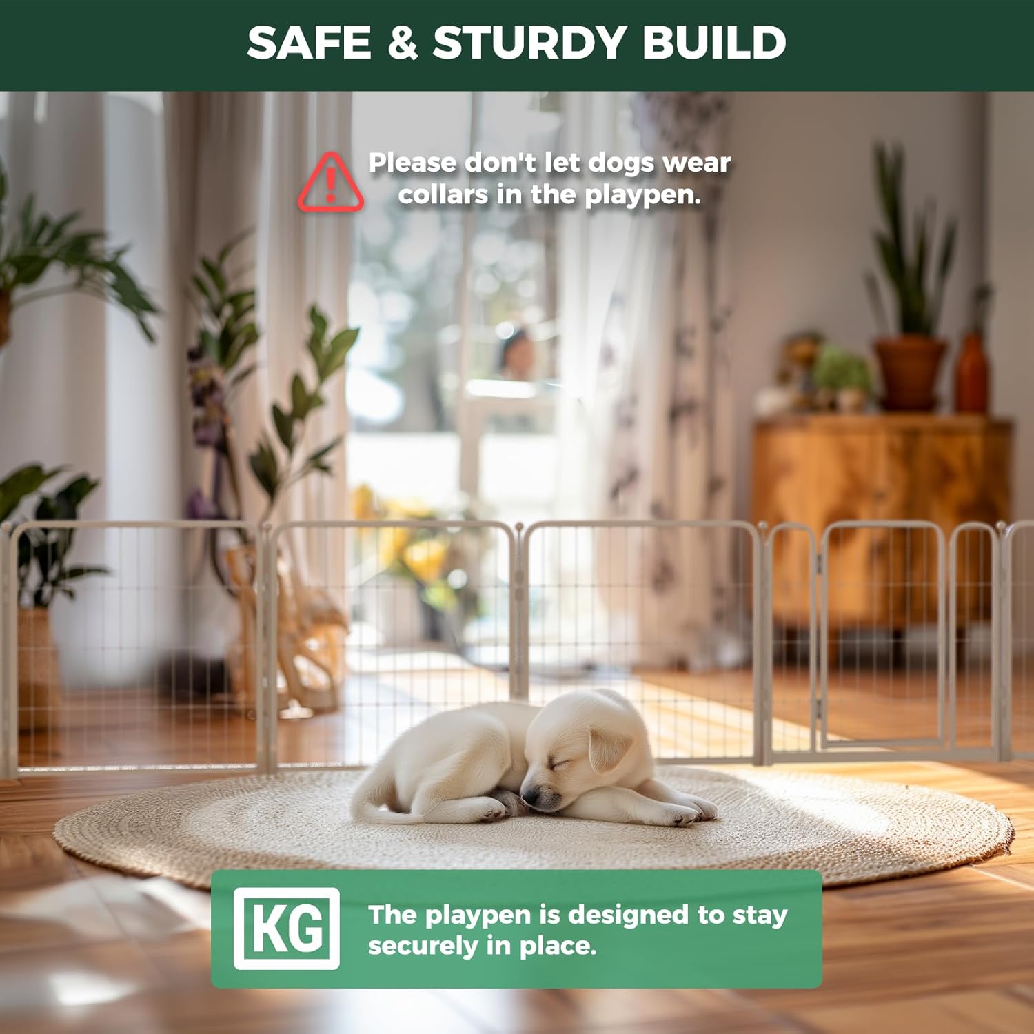 Bundle - White Homeplus Dog Playpen & Dog Playpen Partition Connector (Pack of 2)