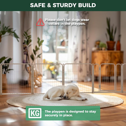 Bundle - White Homeplus Dog Playpen & Dog Playpen Partition Connector (Pack of 2)