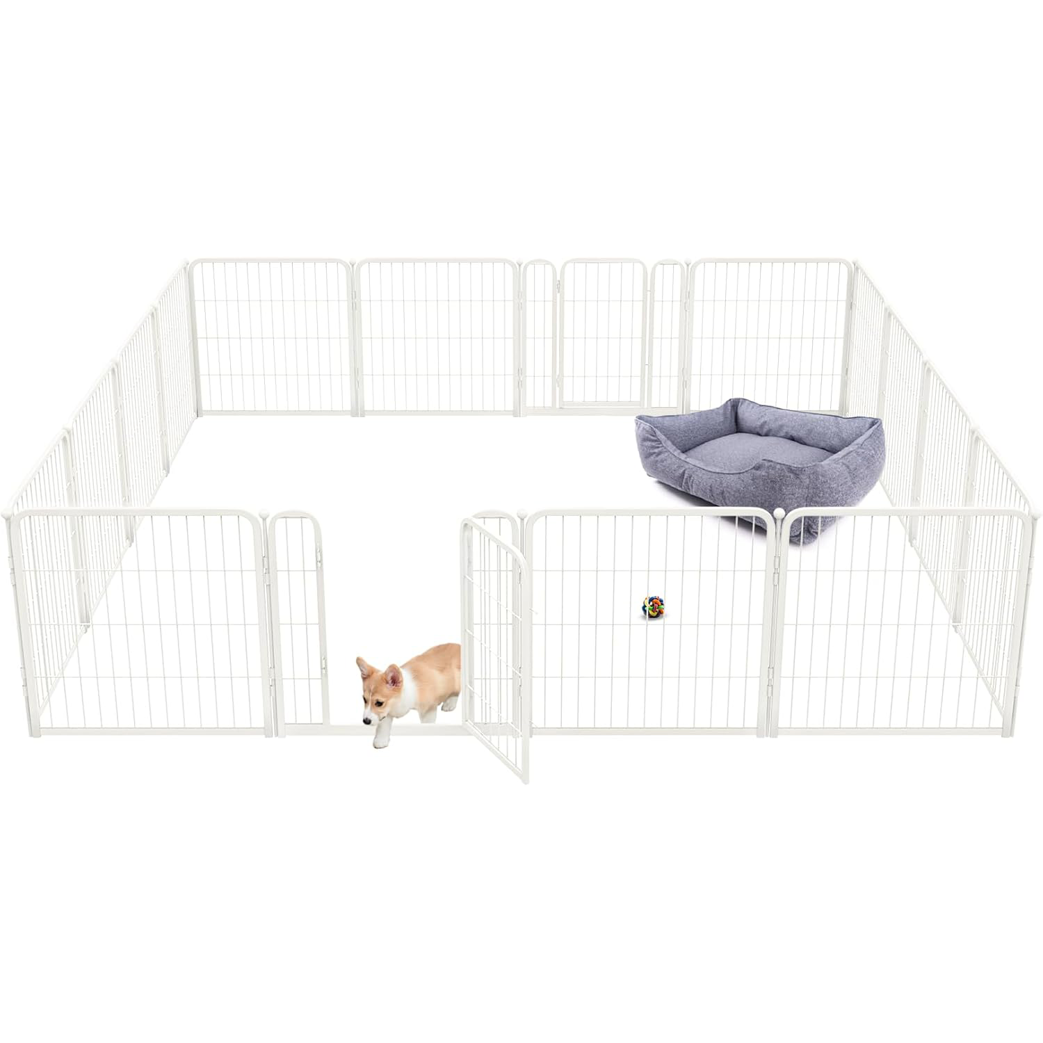 Bundle - White Homeplus Dog Playpen & Dog Playpen Partition Connector (Pack of 2)