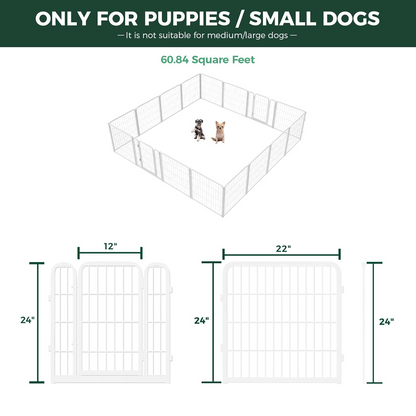 Bundle - White Homeplus Dog Playpen & Dog Playpen Partition Connector (Pack of 2)