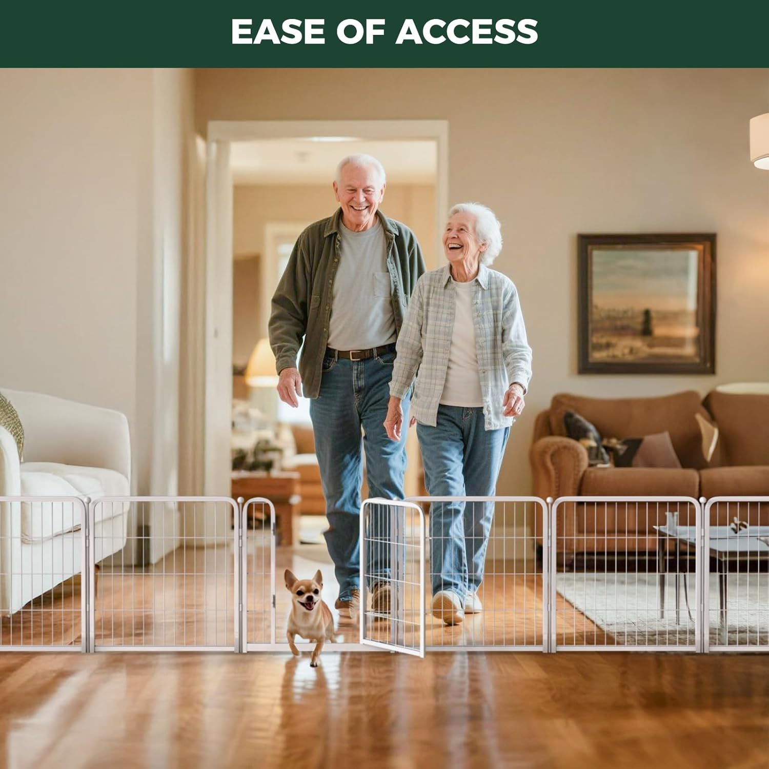 Bundle - White Homeplus Dog Playpen & Dog Playpen Partition Connector (Pack of 2)