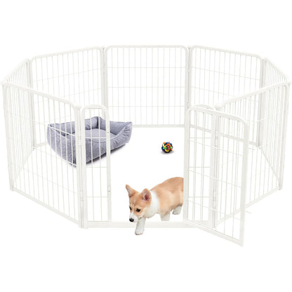 Bundle - White Homeplus Dog Playpen & Dog Playpen Partition Connector (Pack of 2)