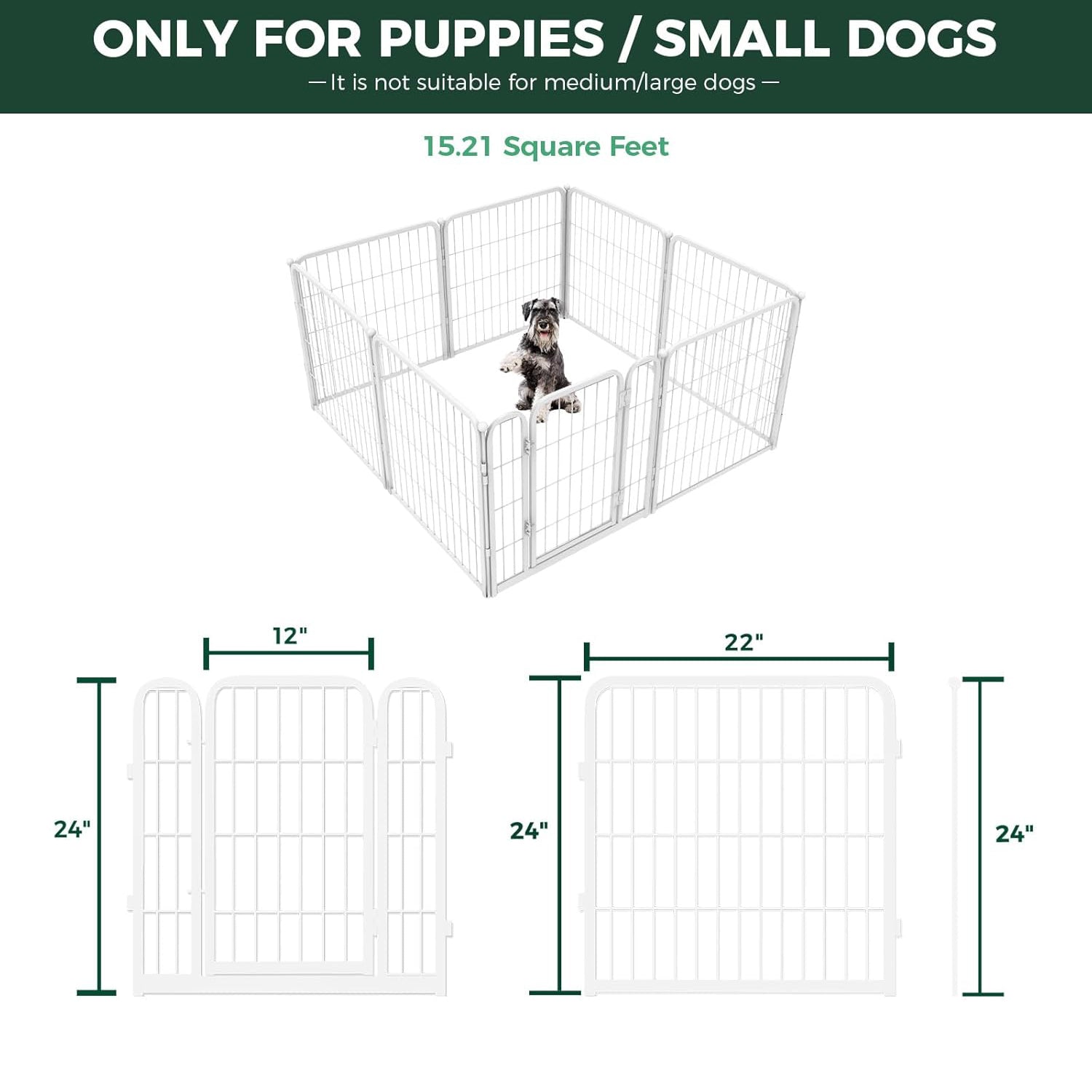Bundle - White Homeplus Dog Playpen & Dog Playpen Partition Connector (Pack of 2)