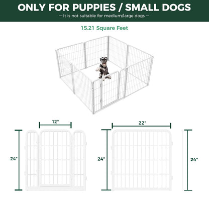 Bundle - White Homeplus Dog Playpen & Dog Playpen Partition Connector (Pack of 2)
