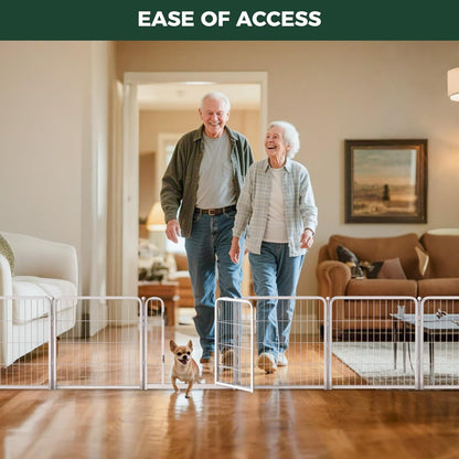 Bundle - White Homeplus Dog Playpen & Dog Playpen Partition Connector (Pack of 2)