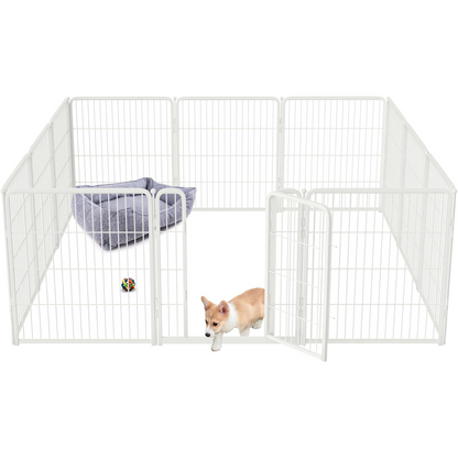 Bundle - White Homeplus Dog Playpen & Dog Playpen Partition Connector (Pack of 2)
