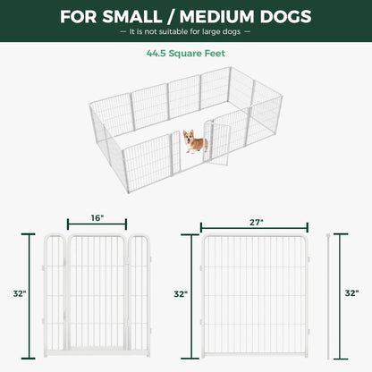 Bundle - White Homeplus Dog Playpen & Dog Playpen Partition Connector (Pack of 2)