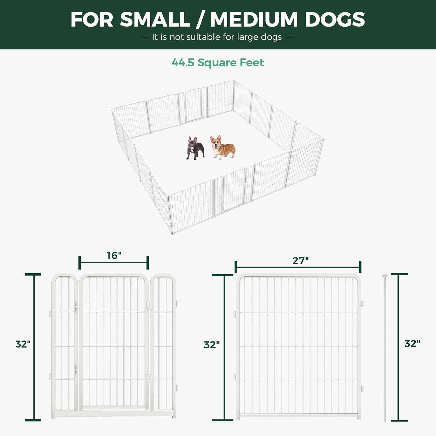 Bundle - White Homeplus Dog Playpen & Dog Playpen Partition Connector (Pack of 2)