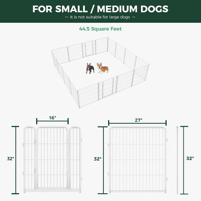 Bundle - White Homeplus Dog Playpen & Dog Playpen Partition Connector (Pack of 2)