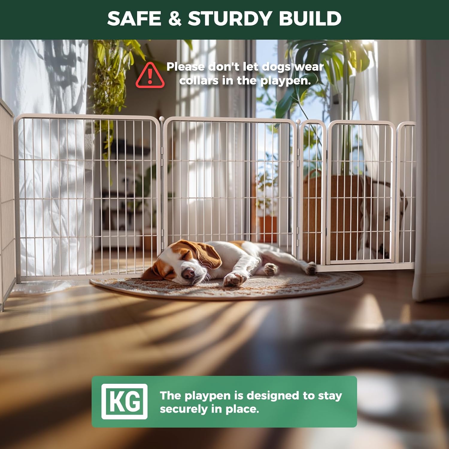 Bundle - White Homeplus Dog Playpen & Dog Playpen Partition Connector (Pack of 2)