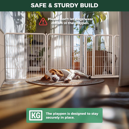 Bundle - White Homeplus Dog Playpen & Dog Playpen Partition Connector (Pack of 2)