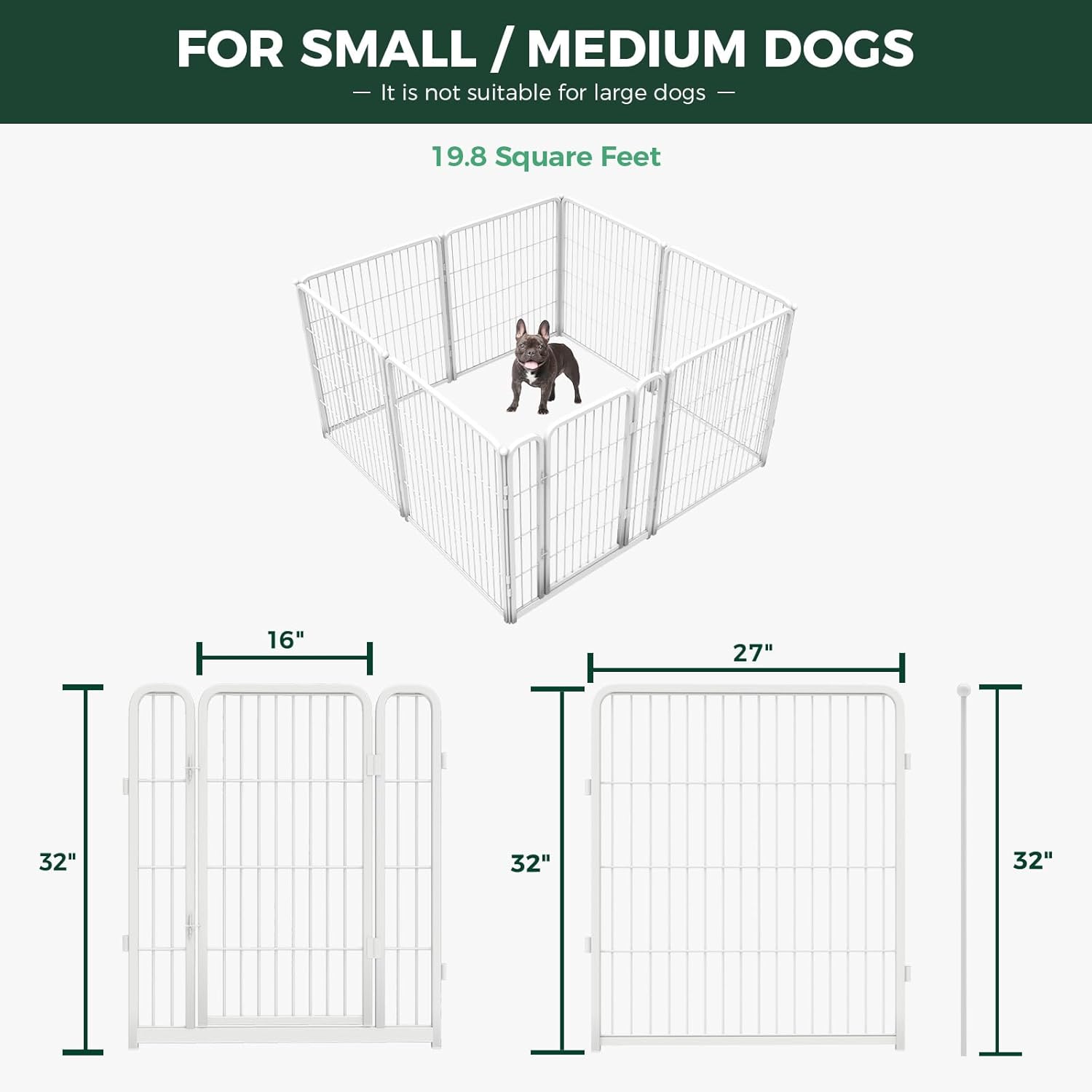 Bundle - White Homeplus Dog Playpen & Dog Playpen Partition Connector (Pack of 2)