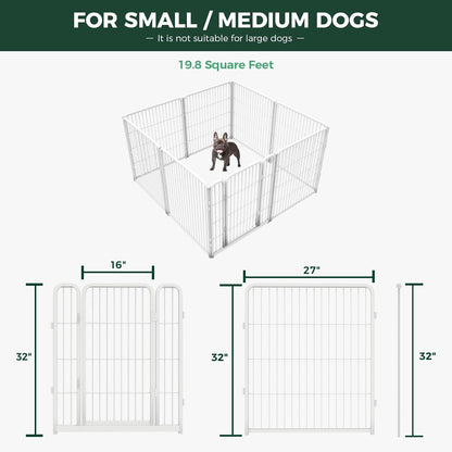 Bundle - White Homeplus Dog Playpen & Dog Playpen Partition Connector (Pack of 2)
