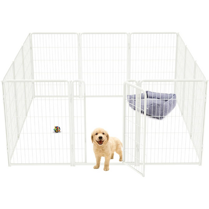 Bundle - White Homeplus Dog Playpen & Dog Playpen Partition Connector (Pack of 2)