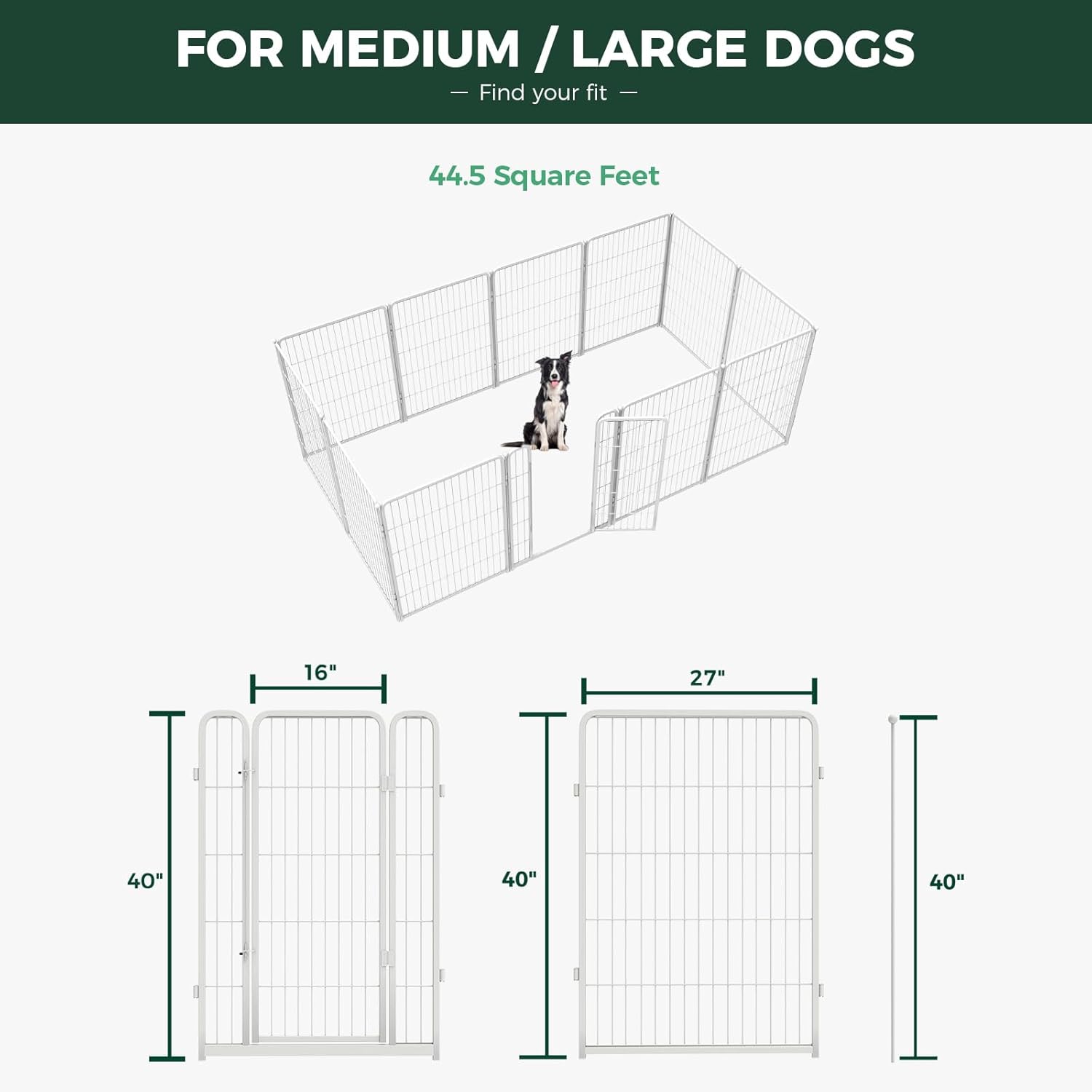 Bundle - White Homeplus Dog Playpen & Dog Playpen Partition Connector (Pack of 2)