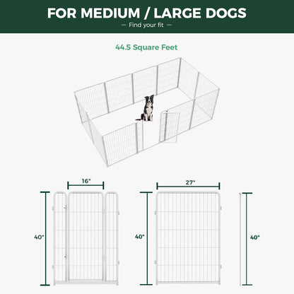 Bundle - White Homeplus Dog Playpen & Dog Playpen Partition Connector (Pack of 2)