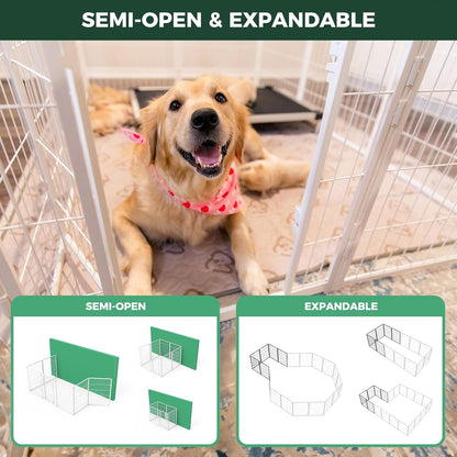 Bundle - White Homeplus Dog Playpen & Dog Playpen Partition Connector (Pack of 2)
