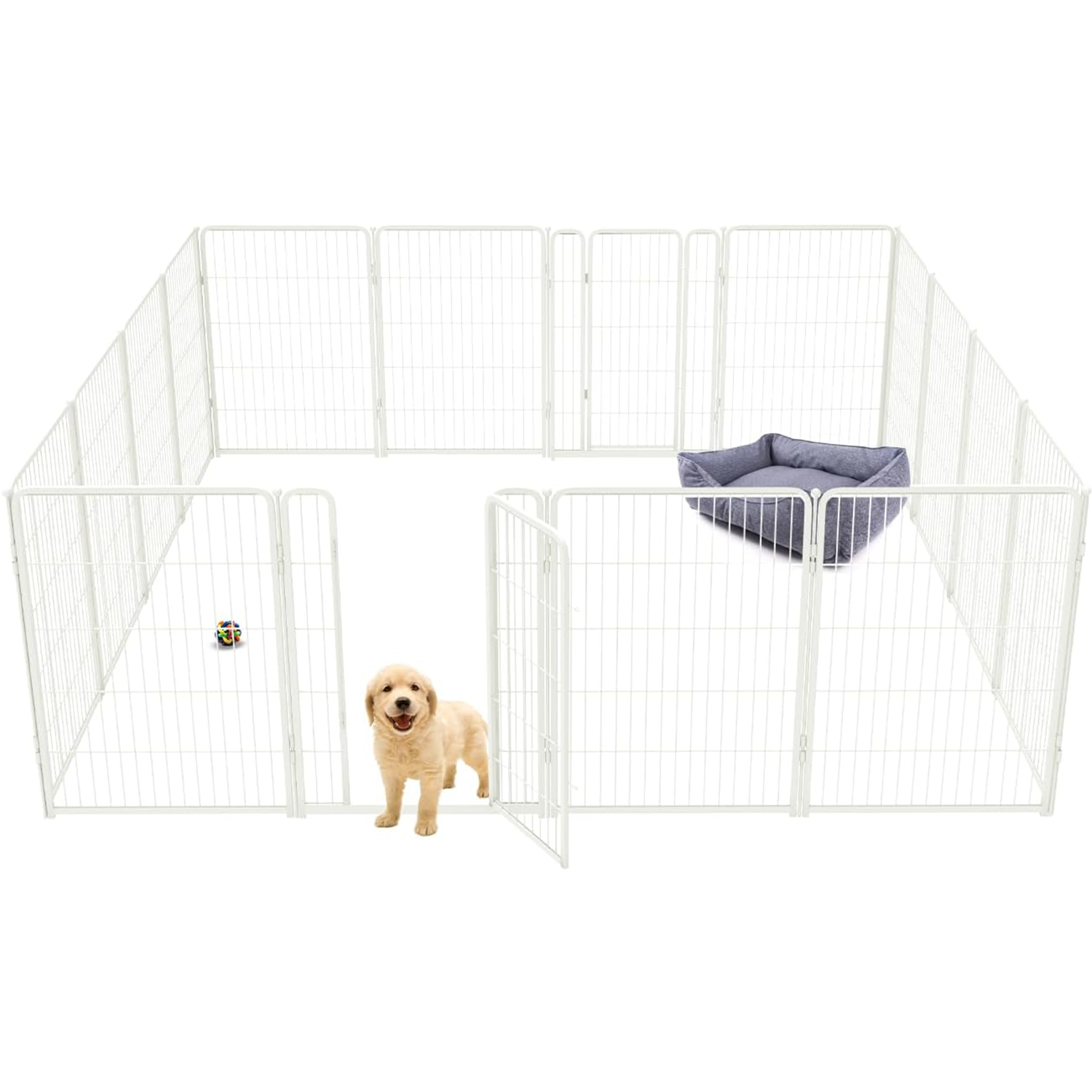 Bundle - White Homeplus Dog Playpen & Dog Playpen Partition Connector (Pack of 2)