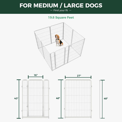 Bundle - White Homeplus Dog Playpen & Dog Playpen Partition Connector (Pack of 2)