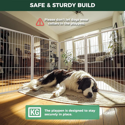 Bundle - White Homeplus Dog Playpen & Dog Playpen Partition Connector (Pack of 2)