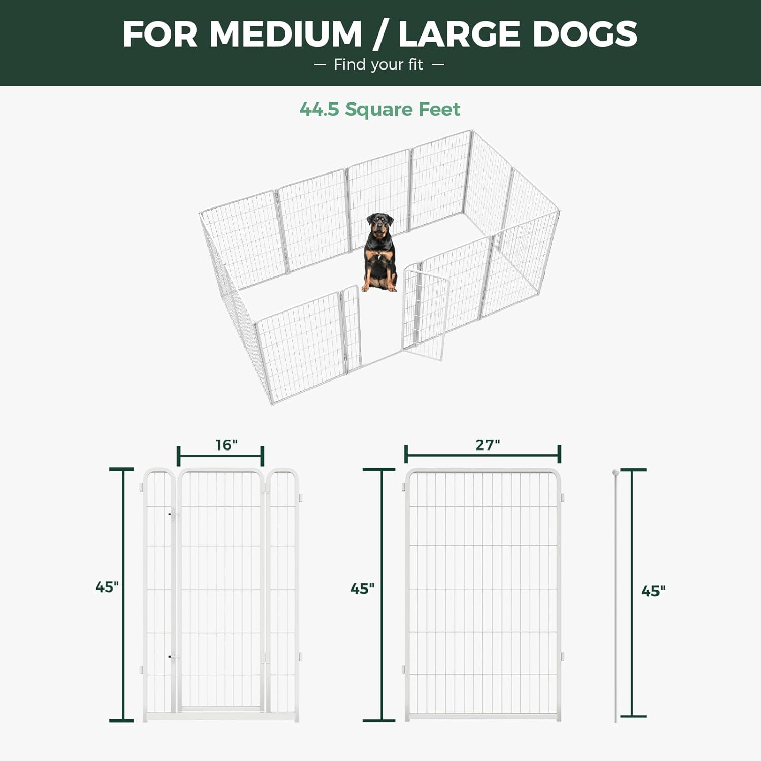 Bundle - White Homeplus Dog Playpen & Dog Playpen Partition Connector (Pack of 2)