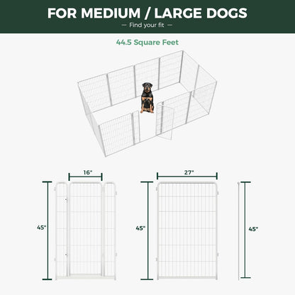 Bundle - White Homeplus Dog Playpen & Dog Playpen Partition Connector (Pack of 2)