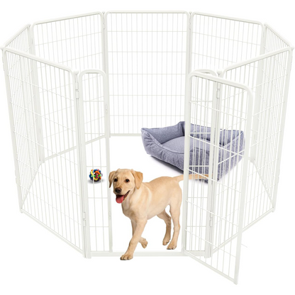 Bundle - White Homeplus Dog Playpen & Dog Playpen Partition Connector (Pack of 2)