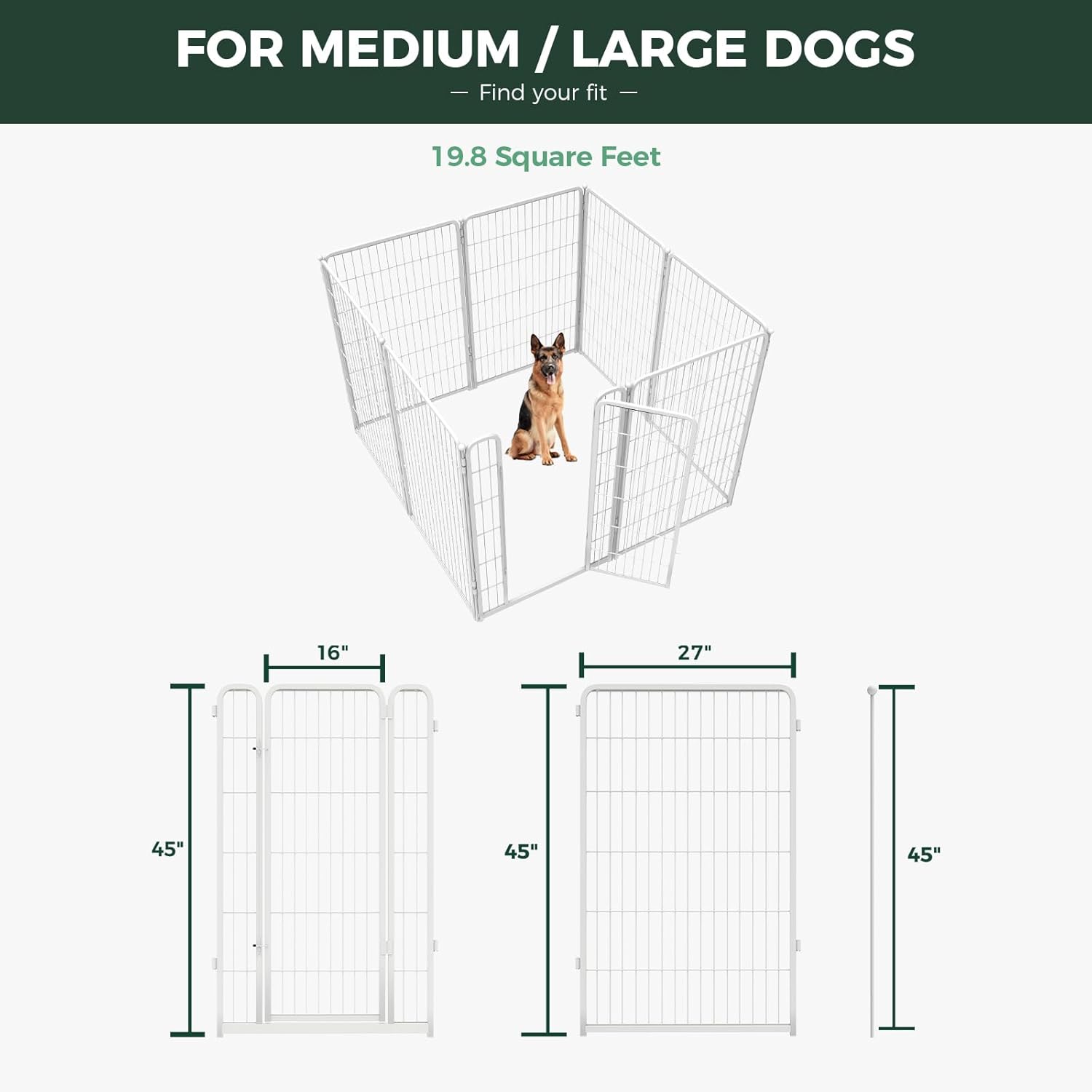 Bundle - White Homeplus Dog Playpen & Dog Playpen Partition Connector (Pack of 2)