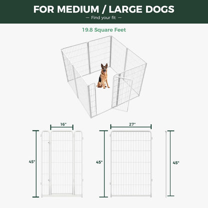 Bundle - White Homeplus Dog Playpen & Dog Playpen Partition Connector (Pack of 2)