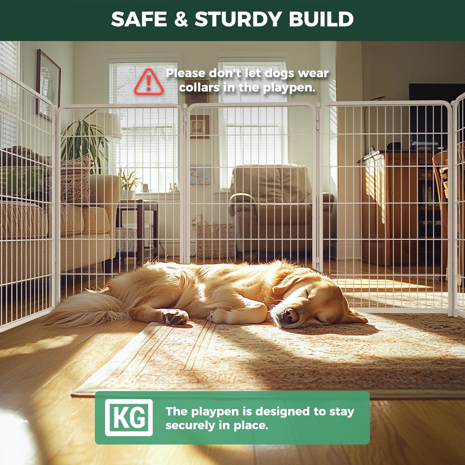 Bundle - White Homeplus Dog Playpen & Dog Playpen Partition Connector (Pack of 2)