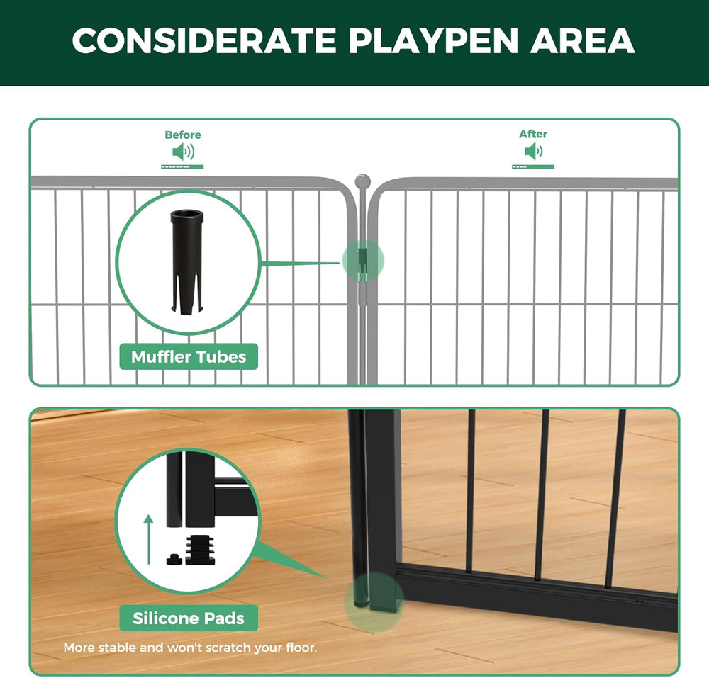 Indoor Dog Playpen with Threshold-Free Gate – FXW