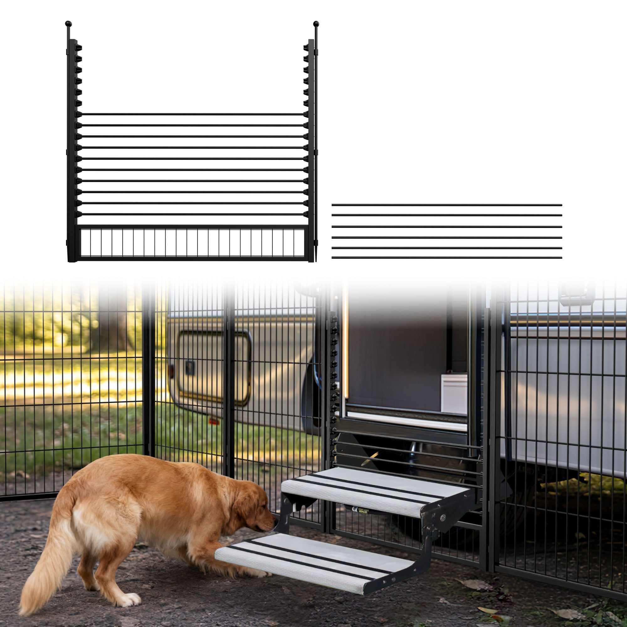 RV Step Grid - Dog Barrier for RV Stairs