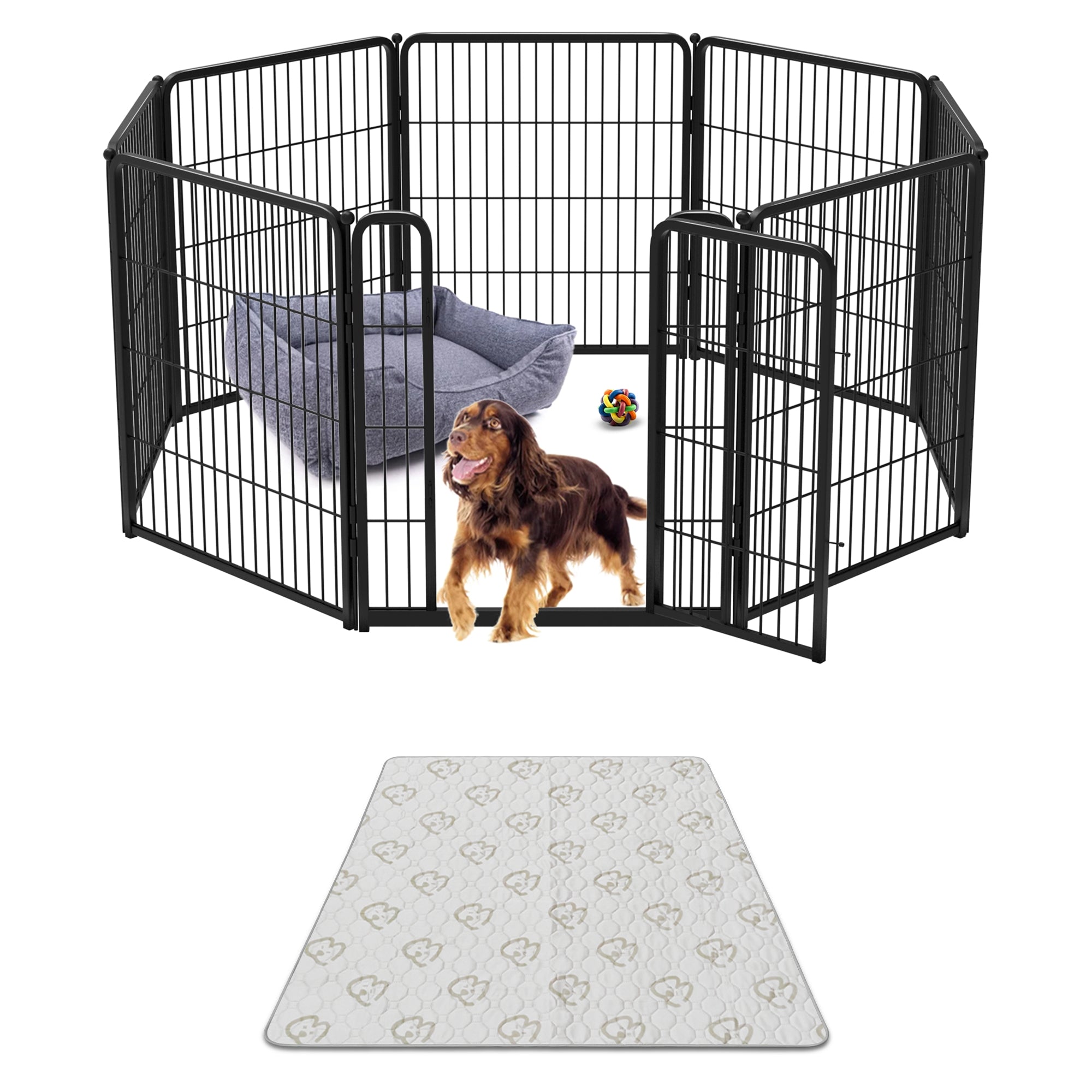 Bundle - Homeplus Dog Playpen & Washable Pee Pad (2 PCs) FXW