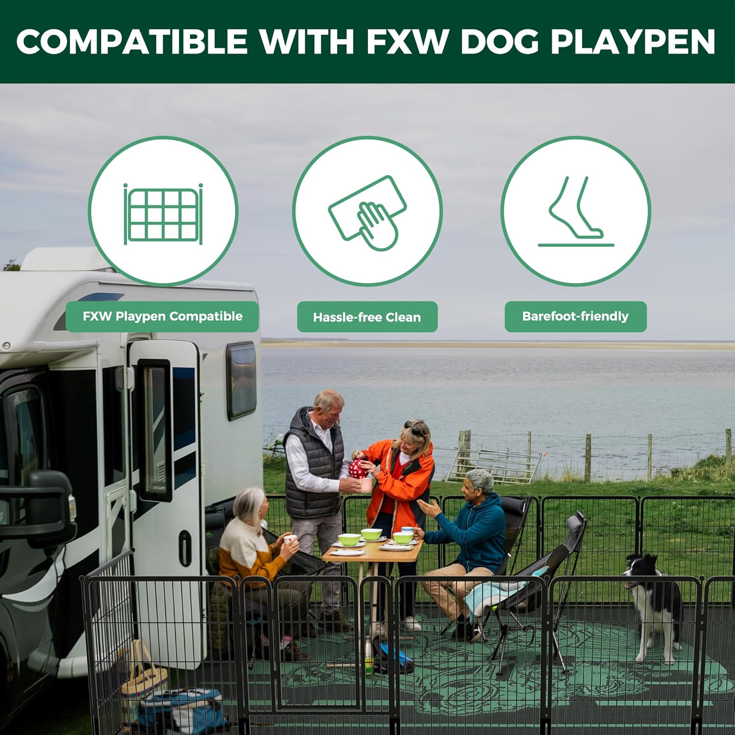 Let's ROLL RV Rug – Designed for RV Adventures with Your Dog FXW