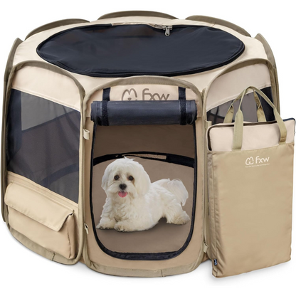 GoTent Dog Playpen Designed for Indoor/Outdoor/Travel Use 36"L x 36"W x 24"H FXW