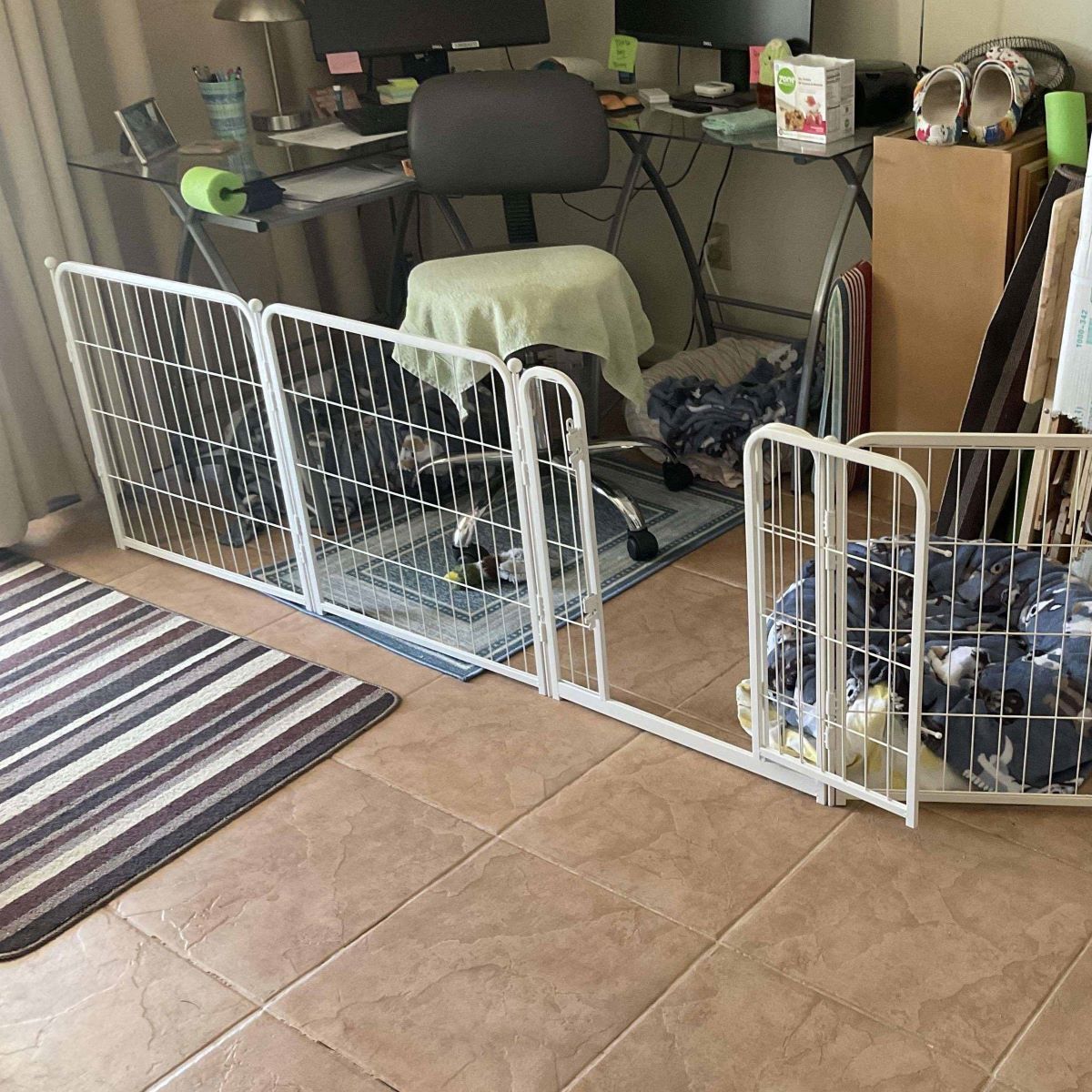 Homeplus Dog Playpen for Indoor Use White 24 inch 2 Panels FXW