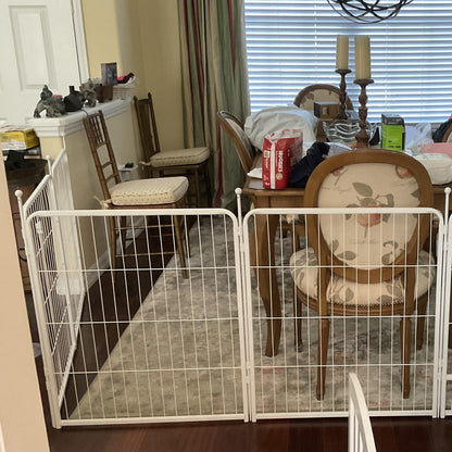 Bundle - White Homeplus Dog Playpen & Fence-to- Wall Anchor & Pee Pad (3 PCs) FXW