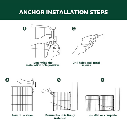 Bundle - Homeplus Dog Playpen & Fence-to-Wall Anchor (2 PCs)