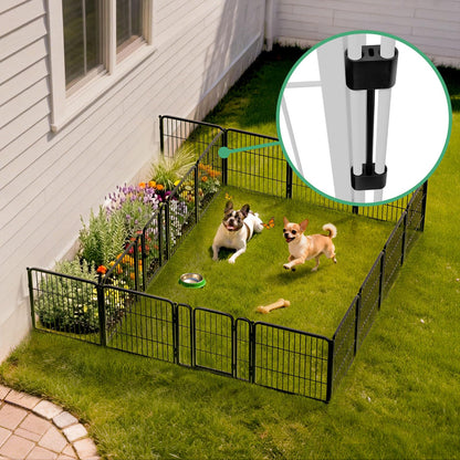 Bundle - Black Rollick Dog Playpen & Dog Playpen Partition Connector(Pack of 2)