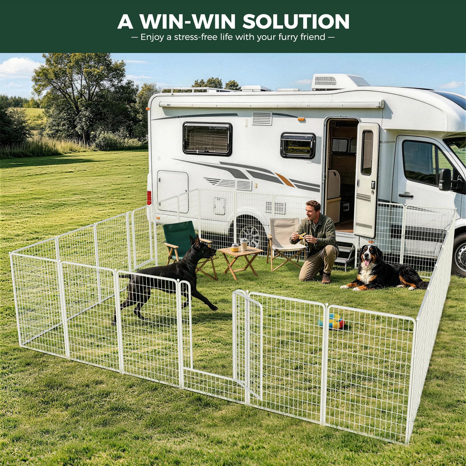 White Rollick Dog Playpen for All-Terrain