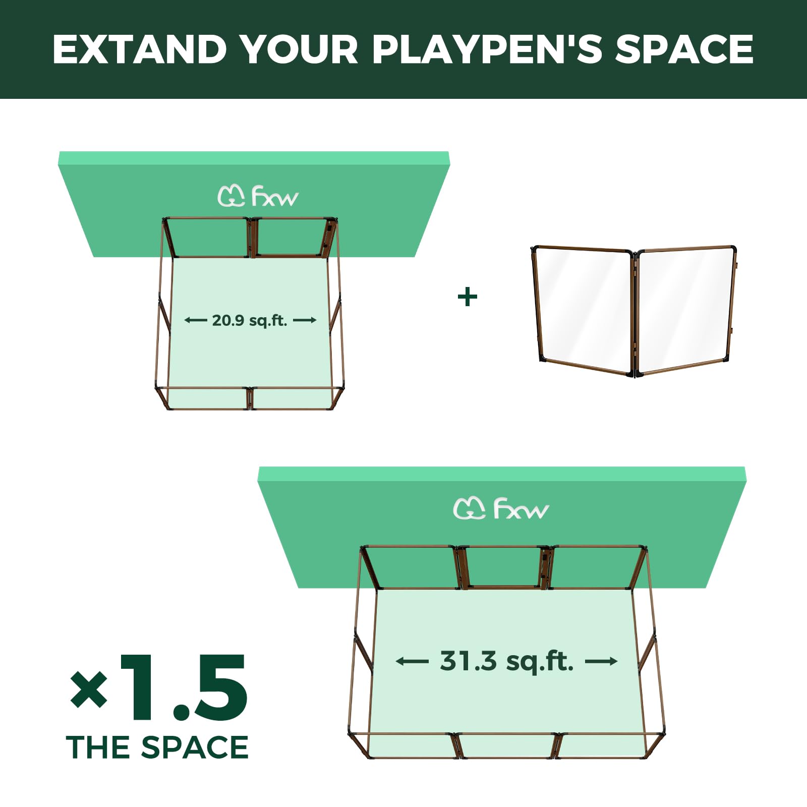 FXW AuraSpace Pro Acrylic Indoor Dog Playpen