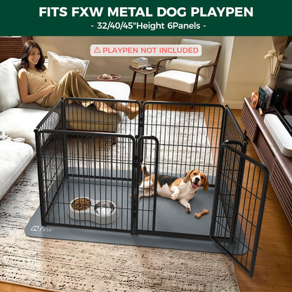 FXW Ultra Waterproof Pet Floor Protector Mat and Under Dog Crate Mat