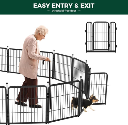Bundle - Black Rollick Dog Playpen & Dog Playpen Partition Connector(Pack of 2)