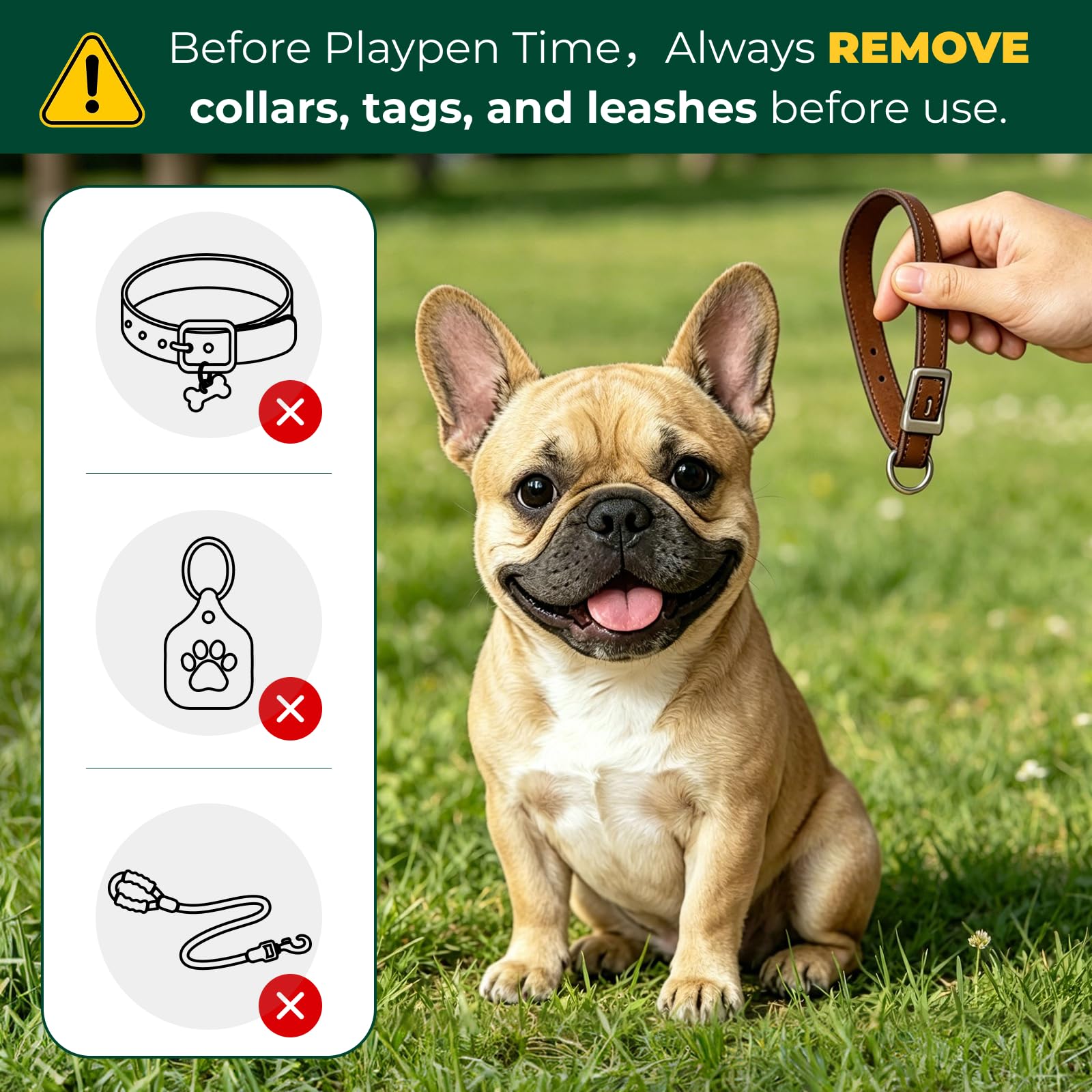 Bundle - Black Rollick Dog Playpen & Dog Playpen Partition Connector(Pack of 2)