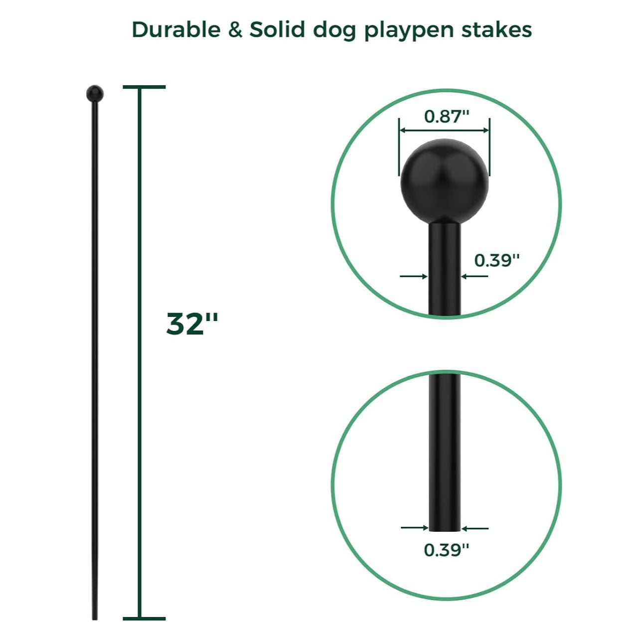 Playpen Stakes for Replacing the Metal Rods of FXW Dog Playpen FXW